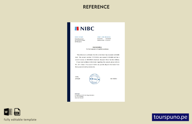 lista para imprimir plantilla de referencia del banco NIBC de los Países Bajos
